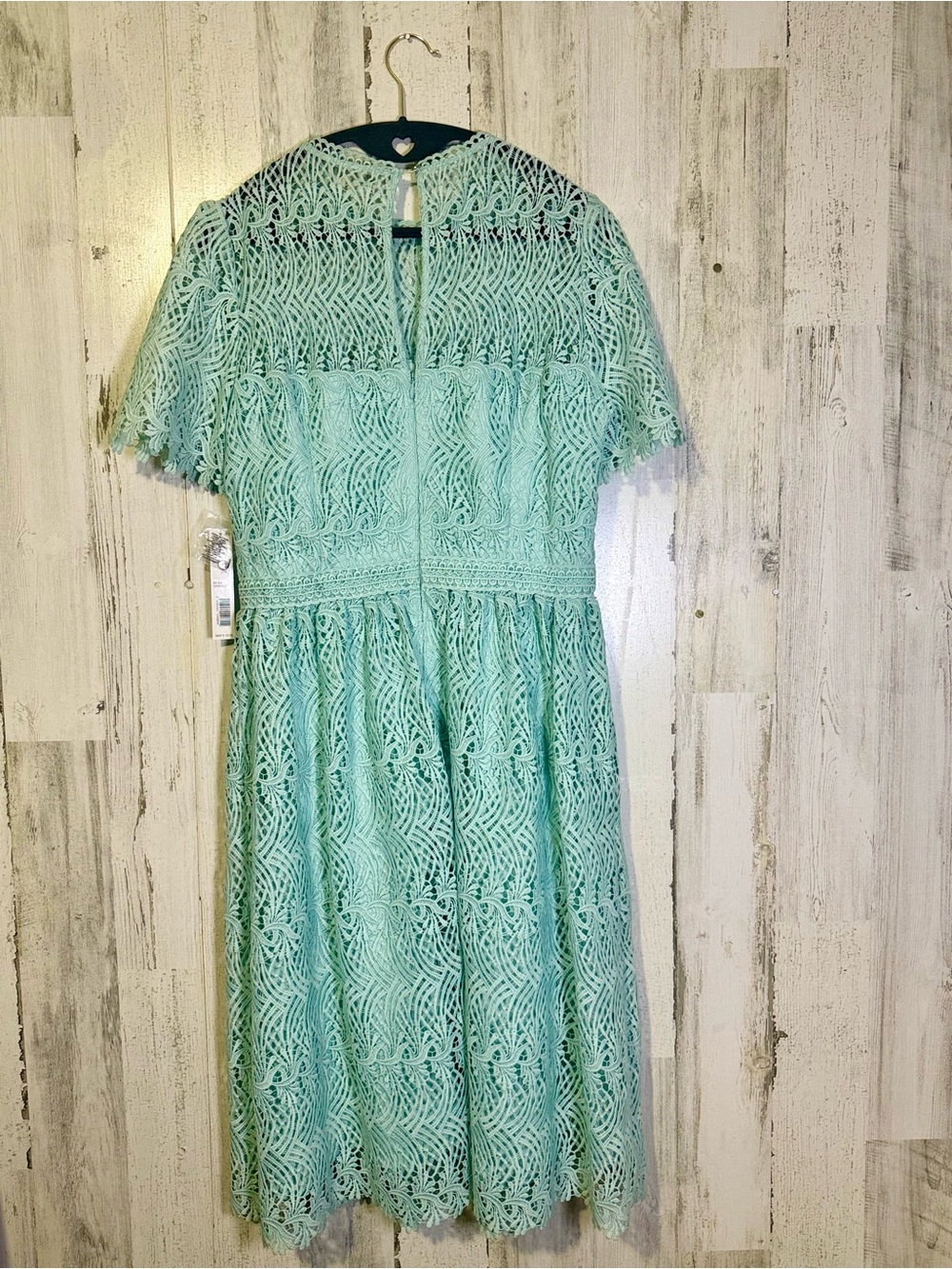 NWT Antonio Melani Mint Green Lace Midi Dress Size 8 - Picture 7 of 14